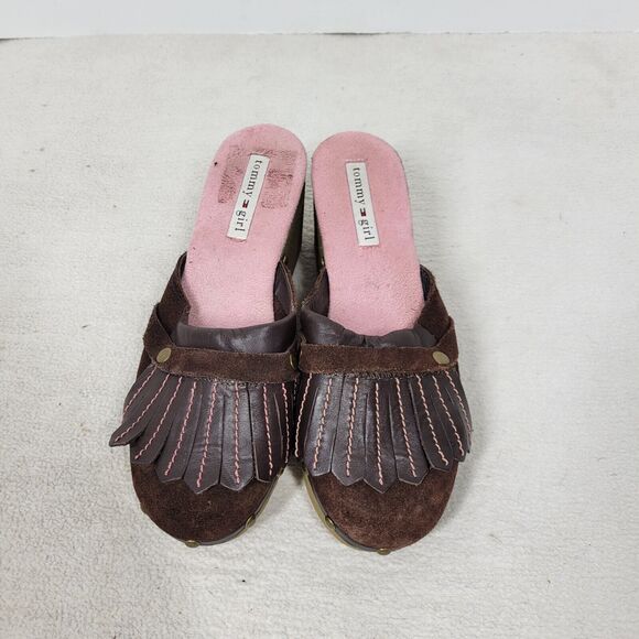 Tommy Girl Clogs Womens Size 6M Tassel Kiltie Leather Shoes Clog City School - Picture 4 of 11